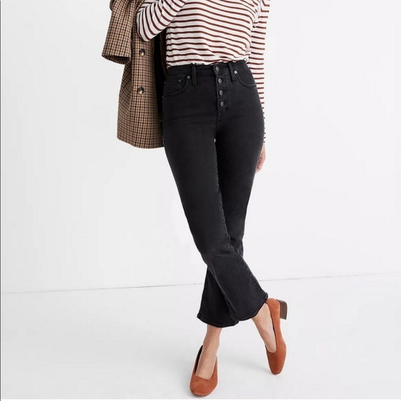 Madewell Cali Demi-Boot Jeans in Bellspring Wash: Button-Front Edition Size 23 - Picture 6 of 17